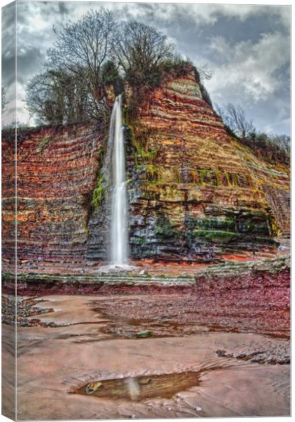 St Audries Bay Waterfall  Canvas Print by Darren Galpin