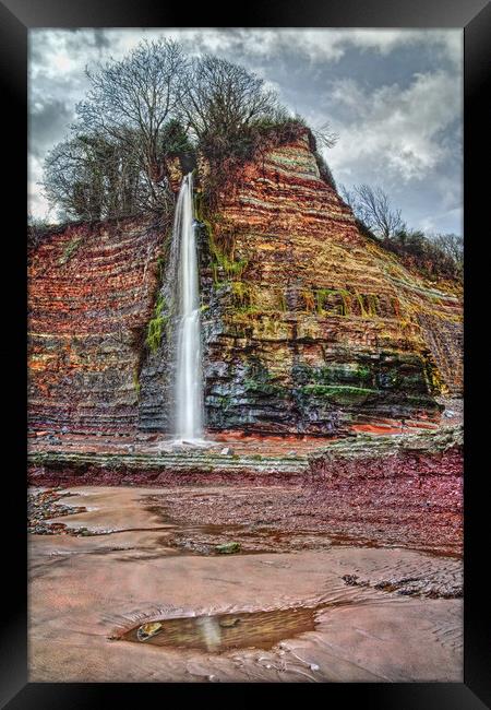 St Audries Bay Waterfall  Framed Print by Darren Galpin