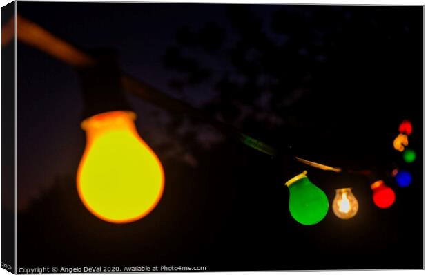 Colourful Festive Lightbulbs Canvas Print by Angelo DeVal