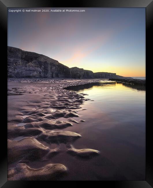 Sand Ripples at Sunrise Framed Print by Neil Holman