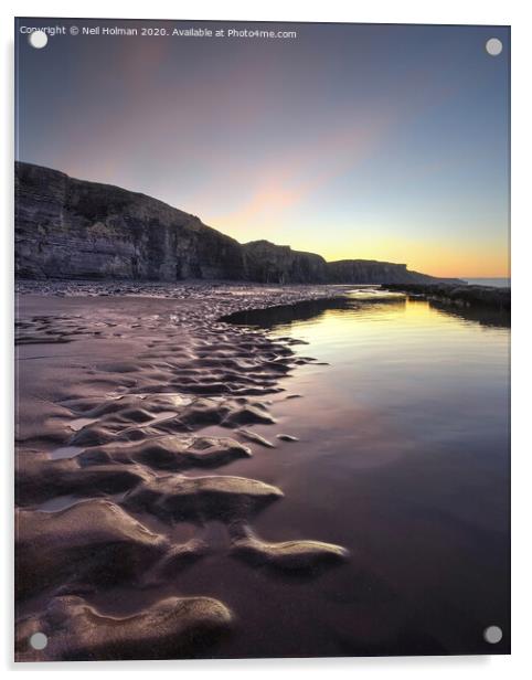 Sand Ripples at Sunrise Acrylic by Neil Holman