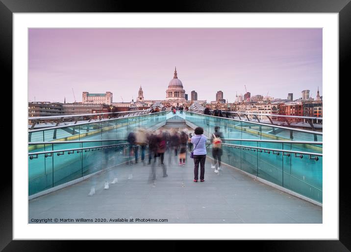 Tourist at millennium bridge London Framed Mounted Print by Martin Williams