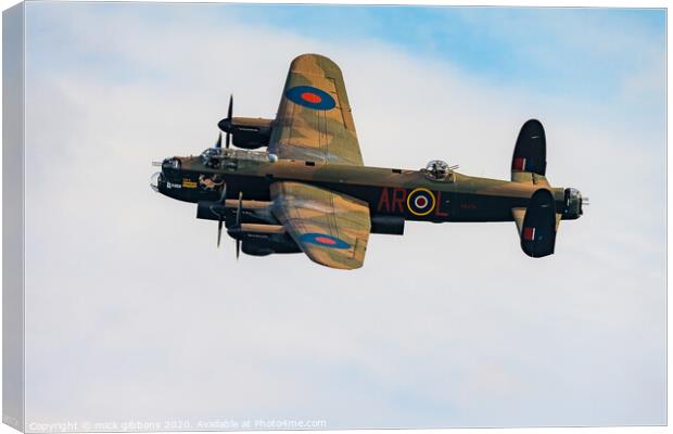 Lancaster Bomber  Canvas Print by mick gibbons
