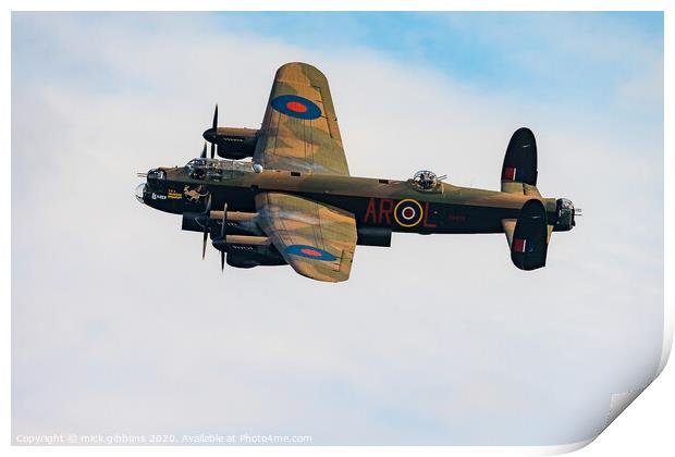 Lancaster Bomber  Print by mick gibbons
