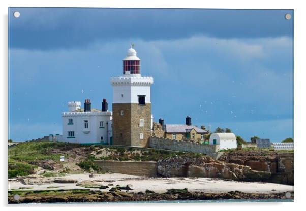 Coquet Island Lighthouse Northumberland Coast Acrylic by David Thompson