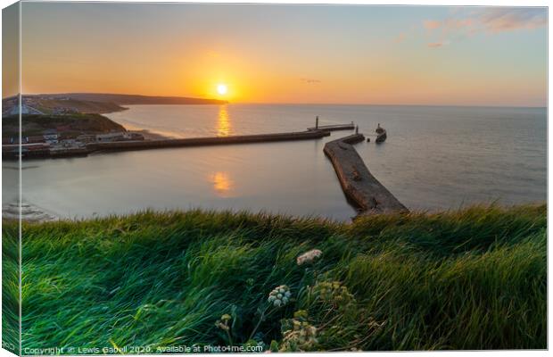 Sunset over Whitby Harbour Canvas Print by Lewis Gabell