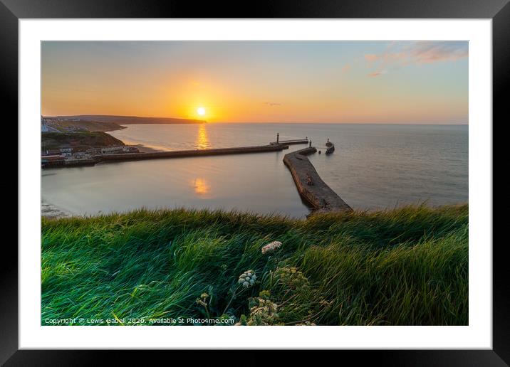 Sunset over Whitby Harbour Framed Mounted Print by Lewis Gabell