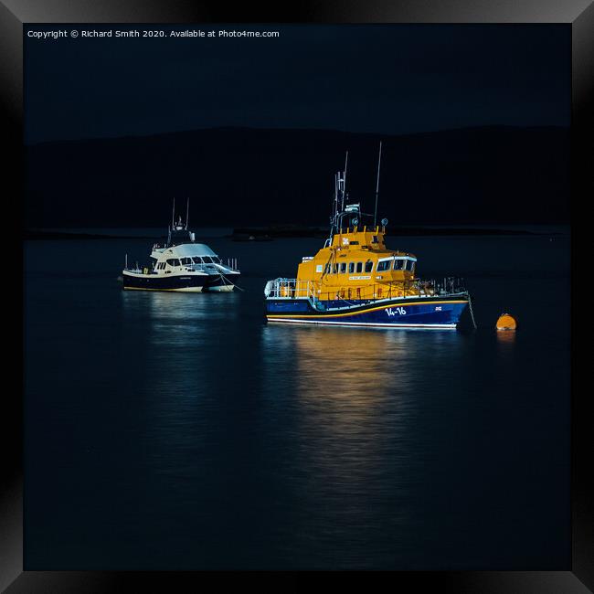 'Seaflower' and 'Earl Stanley Watson Barker', Portree lifeboat  Framed Print by Richard Smith