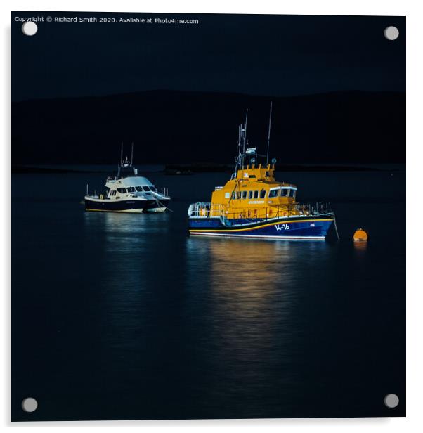 'Seaflower' and 'Earl Stanley Watson Barker', Portree lifeboat  Acrylic by Richard Smith