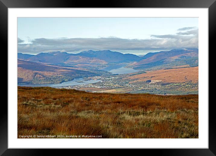 Aonach Mor looking over the hills & lochs of Lochabar Framed Mounted Print by Jenny Hibbert