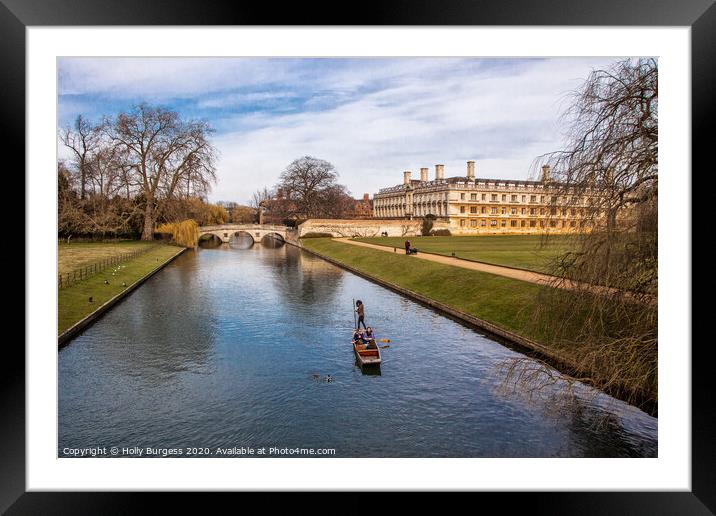 The Backs, University  of Cambridge,  Framed Mounted Print by Holly Burgess