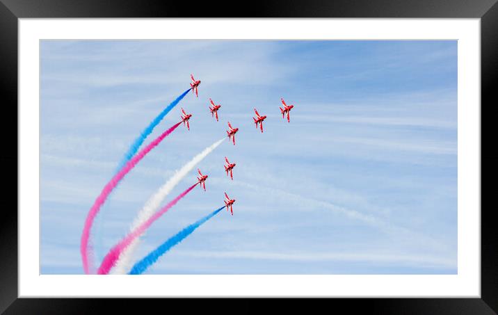 The Red Arrows in tight formation Framed Mounted Print by Jason Wells