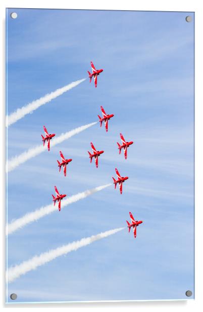 Portrait crop of the Red Arrows Acrylic by Jason Wells