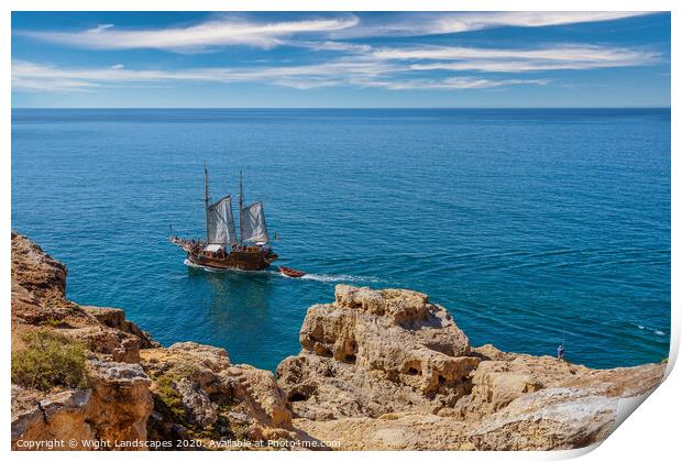 Algarve Boat Tours Print by Wight Landscapes