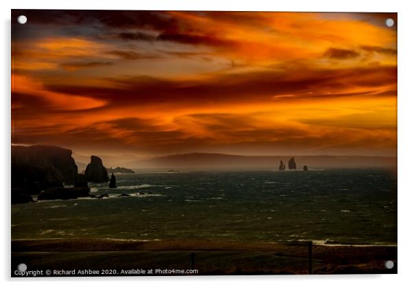 The Drongs Sunrise Shetland Acrylic by Richard Ashbee