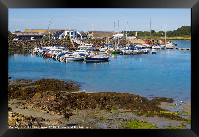 The small marina at Ardglass County Down in Northern Ireland Framed Print by Michael Harper