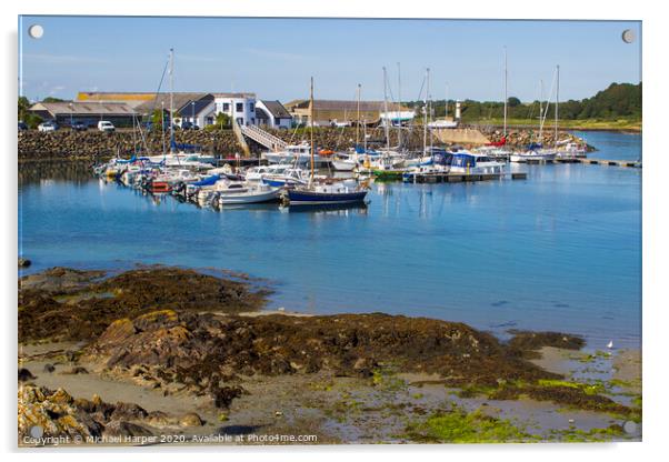 The small marina at Ardglass County Down in Northern Ireland Acrylic by Michael Harper