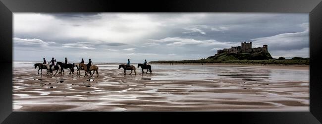 Bamburgh Beach and Horses Framed Print by Northeast Images