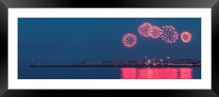 Roker Fireworks Framed Mounted Print by Northeast Images