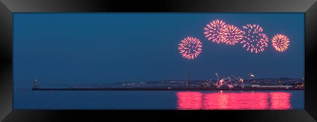 Roker Fireworks Framed Print by Northeast Images