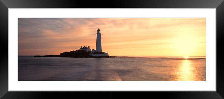 St` Mary`s Lighthouse Framed Mounted Print by Northeast Images