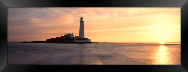 St` Mary`s Lighthouse Framed Print by Northeast Images