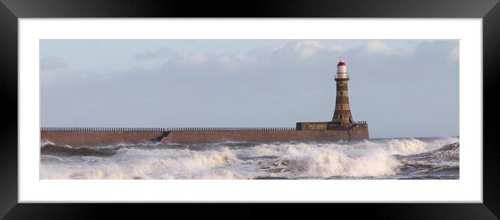 Roker Waves Framed Mounted Print by Northeast Images