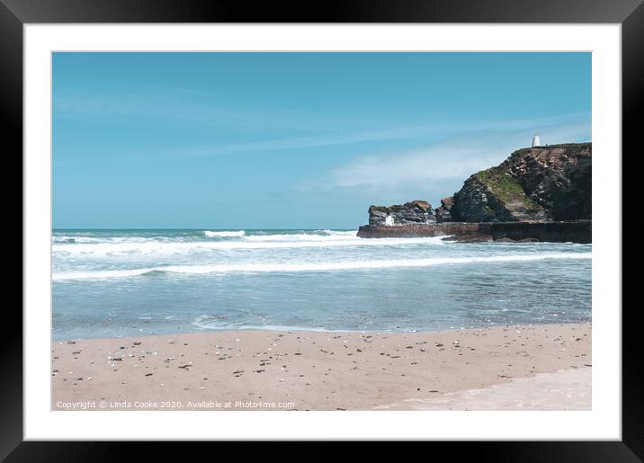 Calm Day at Portreath Framed Mounted Print by Linda Cooke