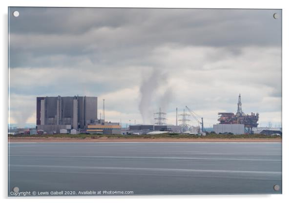 Industrial Factories at Redcar Acrylic by Lewis Gabell