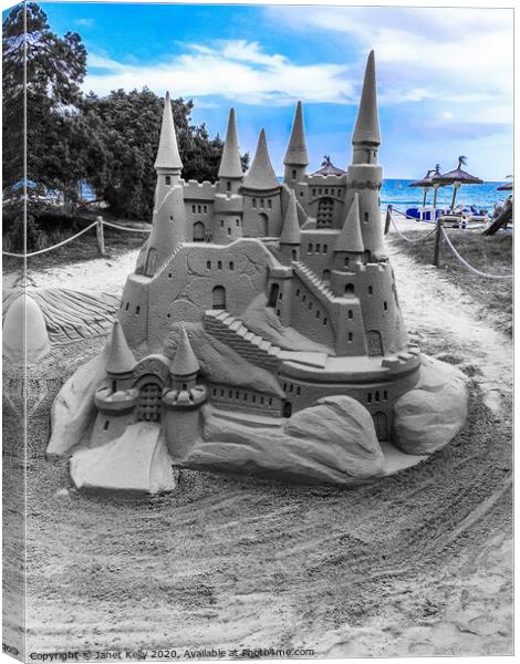 Sand Castle in Tenerife  Canvas Print by Janet Kelly
