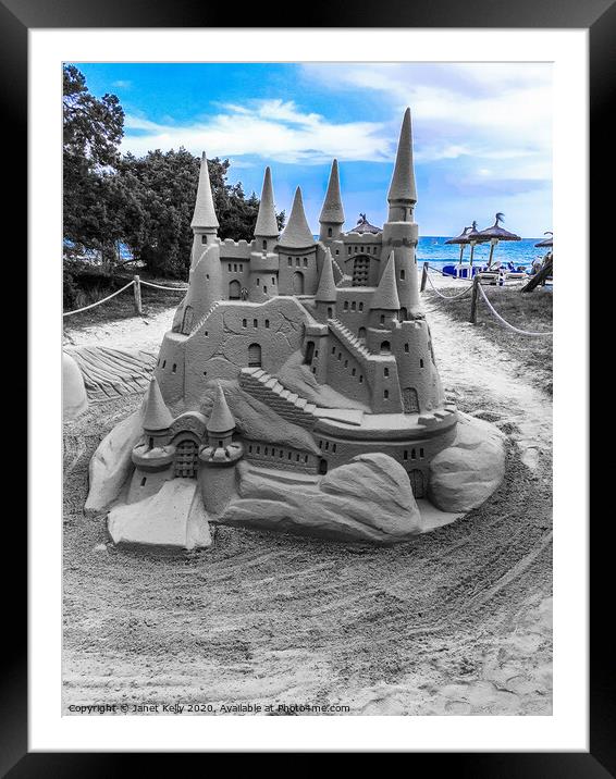 Sand Castle in Tenerife  Framed Mounted Print by Janet Kelly