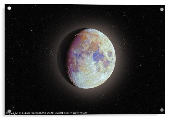Color super moon glowing Acrylic by Łukasz Szczepański