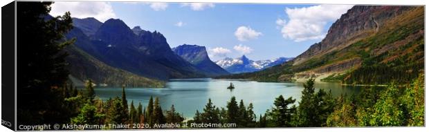 Glacier National Park view of St. Mary Lake Canvas Print by PhotOvation-Akshay Thaker