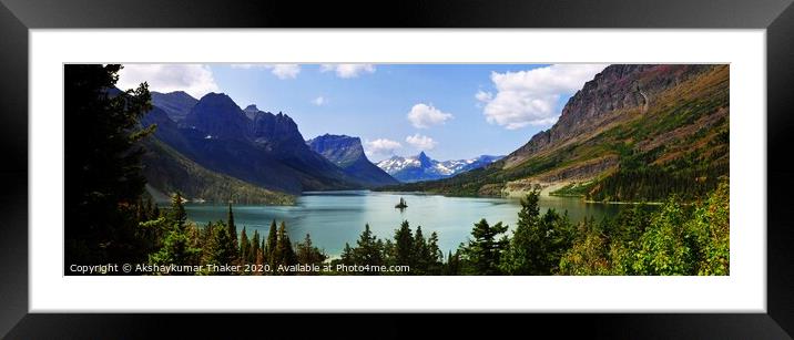 Glacier National Park view of St. Mary Lake Framed Mounted Print by PhotOvation-Akshay Thaker