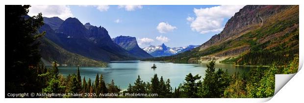 Glacier National Park view of St. Mary Lake Print by PhotOvation-Akshay Thaker