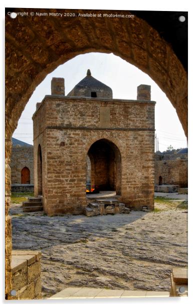Ateshgah of Baku (Fire Temple of Baku), Azerbaijan  Acrylic by Navin Mistry
