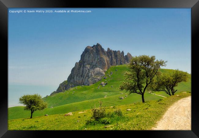 Besh Barmag Mountain (Five finger mountain) Framed Print by Navin Mistry