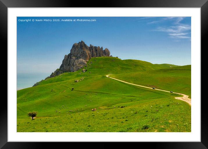 Besh Barmag Mountain (Five finger mountain) Framed Mounted Print by Navin Mistry