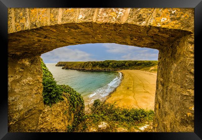 Through the Gate to Barafundle Bay. Framed Print by Paddy Art