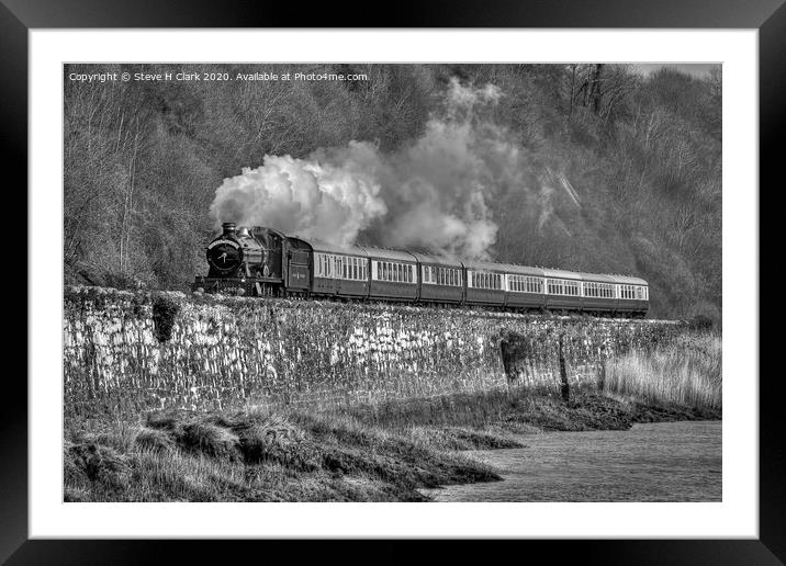 The Red Dragon - Black and White Framed Mounted Print by Steve H Clark