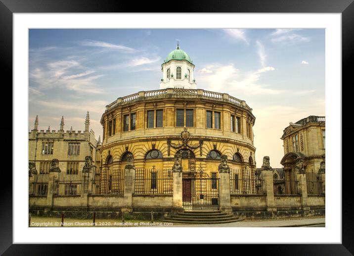 Oxford Sheldonian Theatre  Framed Mounted Print by Alison Chambers