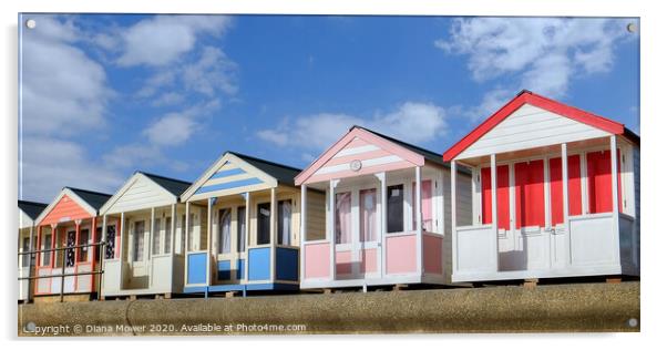 Southwold beach huts on the Promenade Acrylic by Diana Mower