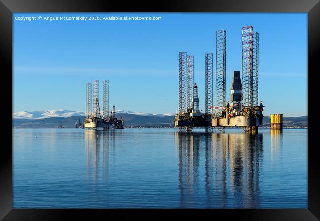 Decommissioned oil rigs in Cromarty Firth Framed Print by Angus McComiskey