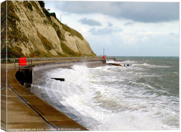Stormy coast at Ventnor on the Isle of Wight. Canvas Print by john hill
