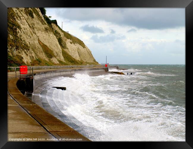 Stormy coast at Ventnor on the Isle of Wight. Framed Print by john hill