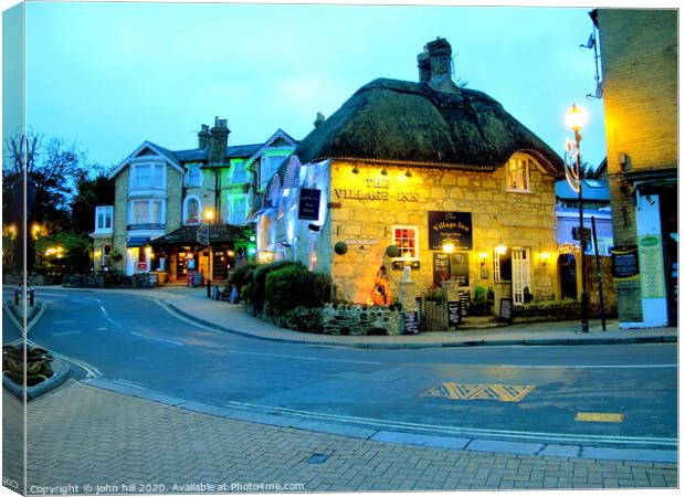 Dusk at Shanklin old Village on the Isle of Wight.  Canvas Print by john hill