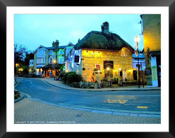 Dusk at Shanklin old Village on the Isle of Wight.  Framed Mounted Print by john hill