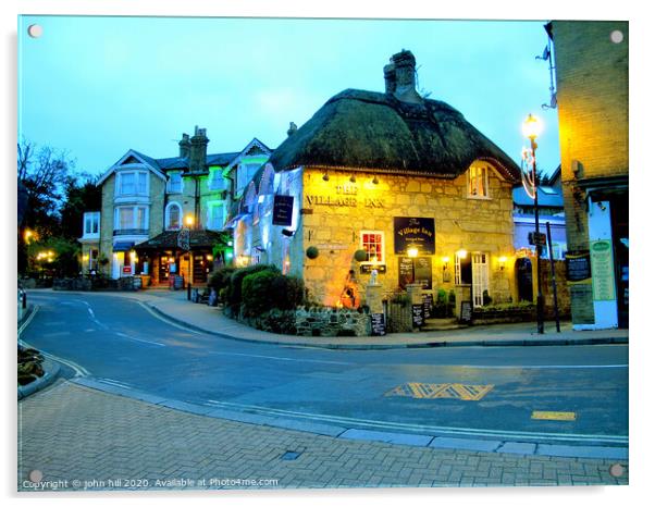 Dusk at Shanklin old Village on the Isle of Wight.  Acrylic by john hill