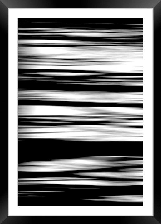 Black and white striped wave pattern Framed Mounted Print by Simon Bratt LRPS