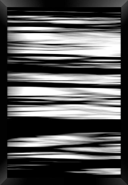 Black and white striped wave pattern Framed Print by Simon Bratt LRPS